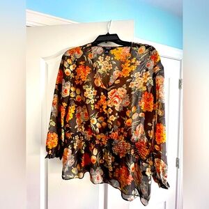 Sheer blouse by Chaps Size Medium 3/4 sleeve